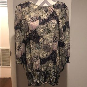 Paisley purple & black plus size shirt